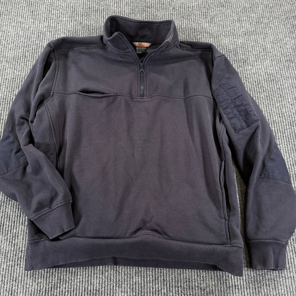 5.11 Tactical Quarter Zip Fleece Pullover Sweatshirt Mens XL Navy Blue Utility